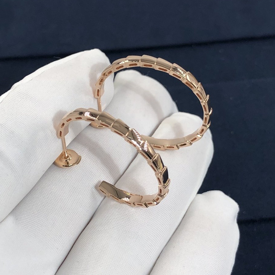 Bulgari Serpenti Viper Earrings Custom Made in 18K Rose Gold