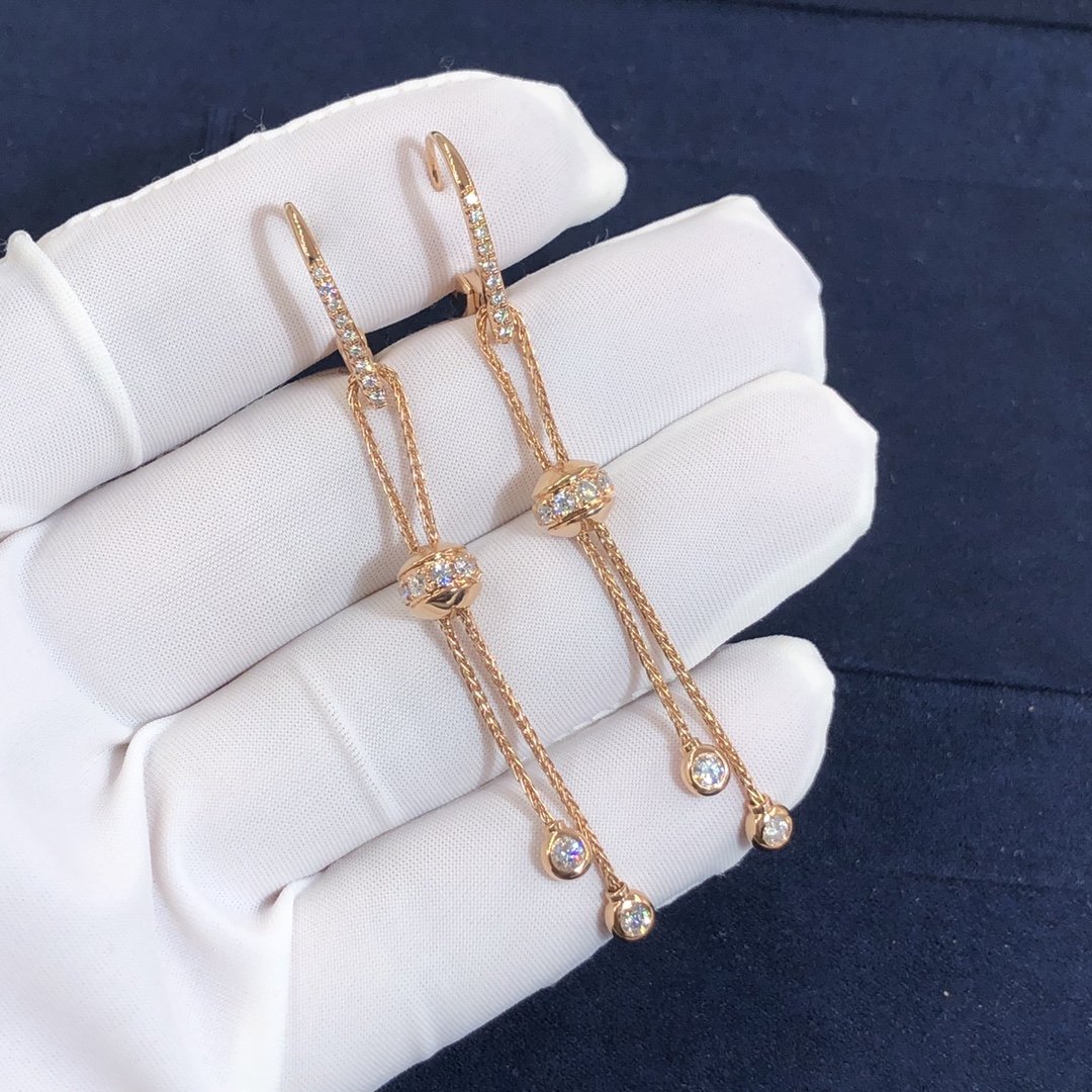 Boucles d'oreilles Piaget Possession sur mesure en or rose 18 carats avec 40 Diamants taille brillant