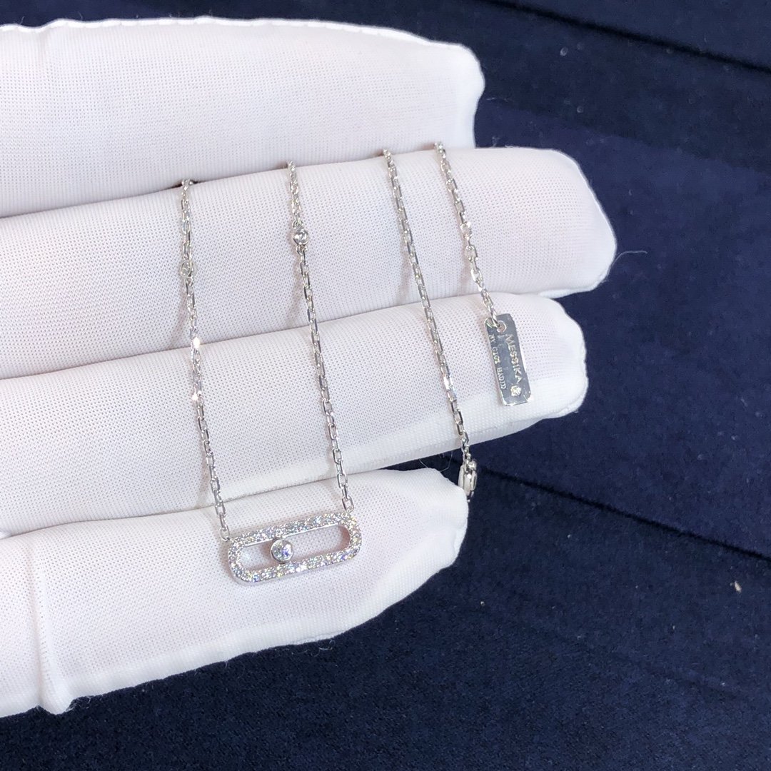 Collier diamant Messika Move uno sur mesure en or blanc 18 carats et diamants